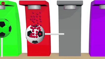 Learn Colors With Soccer Balls For Children Lollipops - Colors Balloons Balls for Kids
