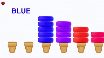 Learn Colors for Children with Baby Vehicles Tires Ice Cream Toys Kids Learning Educational