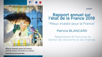 Mieux investir pour la France - Rapport annuel sur l'état de la France en 2018 - cese