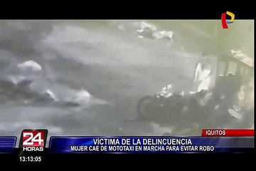 Iquitos: delincuentes arrastran a mujer para robarle su cartera