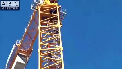 3. Havalimanı inşaatında maaşları ödenmeyen işçiler vince çıktı!