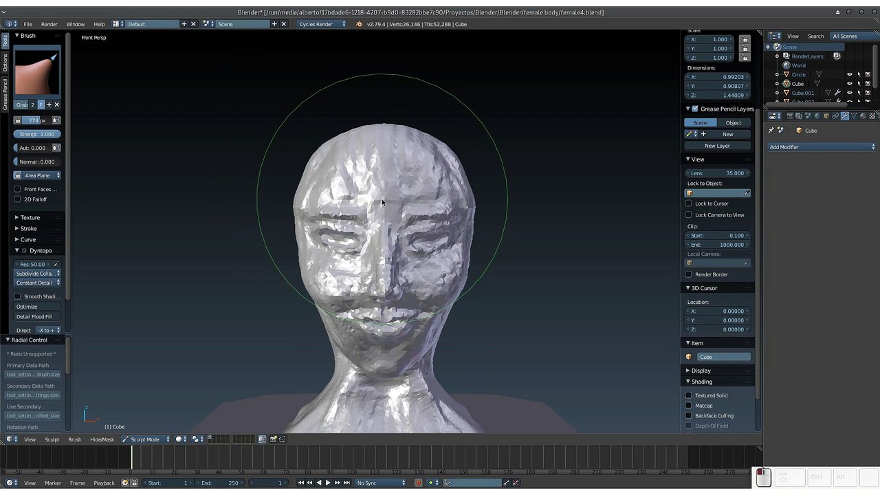 Blender: Esculpiendo un cuerpo femenino 7