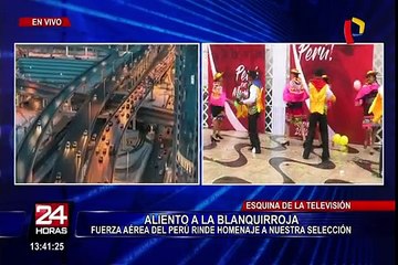 Alumnos de la FAP rinden homenaje a la 'Bicolor' en la Esquina de la Televisión