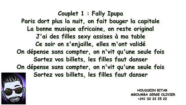 Fally Ipupa feat. Booba - Kiname Paroles-Lyrics