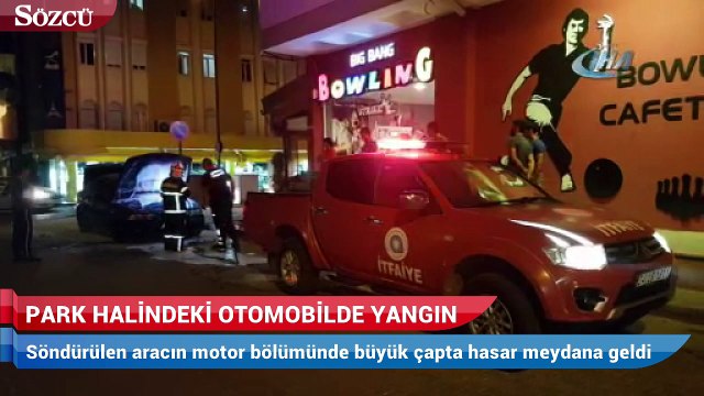 Park halindeki otomobilde yangın