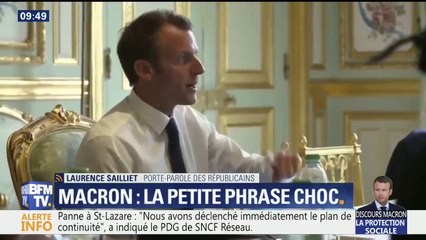 Macron sur les aides sociales: "On est dans la continuité des 'sans dents' de Hollande", déclare la porte-parole LR