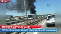 Minübüs alev alev yandı