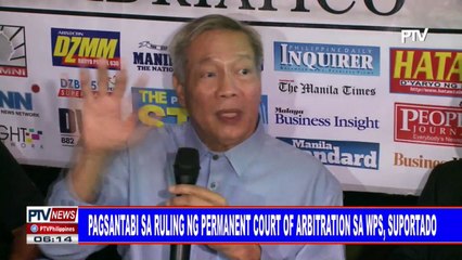 Pagsantabi sa ruling ng permanent court of arbitration sa WPS, suportado