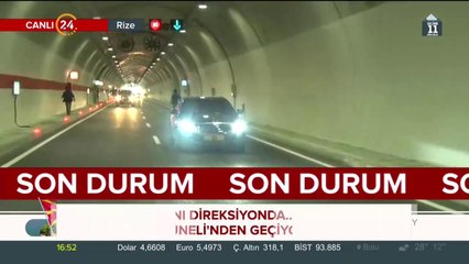 Cumhurbaşkanı Ovit Tüneli'nde
