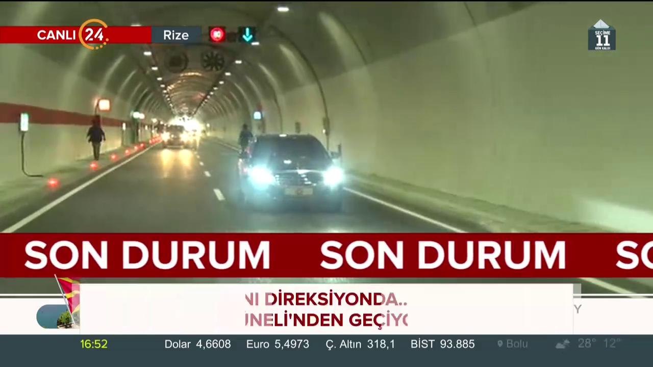 Cumhurbaşkanı Ovit Tüneli'nde