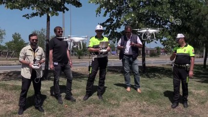 Bayram öncesi 'drone' ile trafik denetimi - SAMSUN