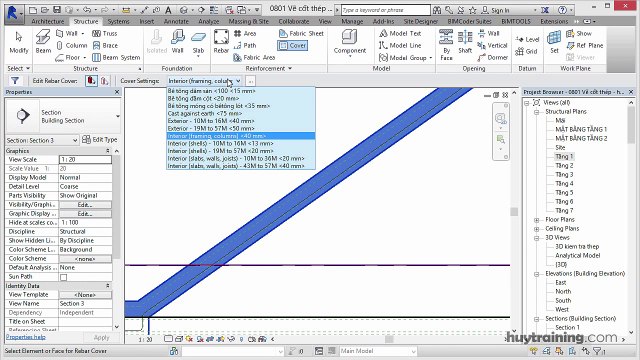0806. _Bố trí thép trong cấu kiện cầu thang trong Revit mp4