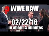 Huge WWE Return! Undertaker's Mania Match Revealed! - WWE RAW 02/22/16 Review...In About 4 Minutes