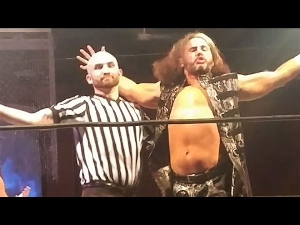 Ex-WWE star Matt Hardy dances with a referee while Chris Hero sings - DELETE! DELETE! DELETE!