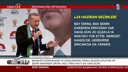 Erdoğan Rize mitinginde