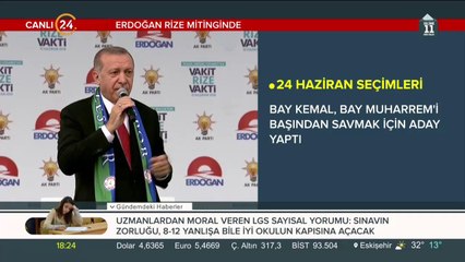 Erdoğan Rize mitinginde