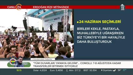 Erdoğan Rize mitinginde