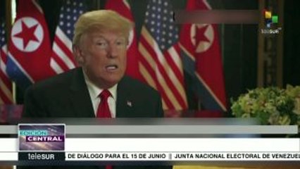 Trump y Kim Jong-un firman documento conjunto tras cumbre en Singapur