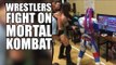 Wrestlers Stop Fighting To Play Mortal Kombat!