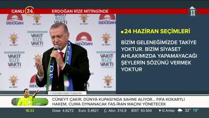 Cumhurbaşkanı Erdoğan Rize mitinginde
