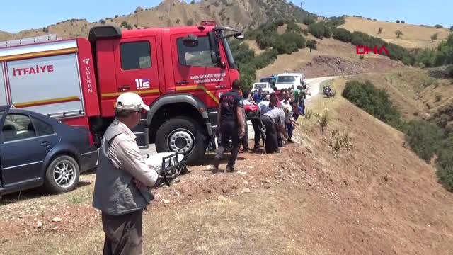 Manisa Salihli Otomobil Uçuruma Yuvarlandı 1 Ölü, 3 Yaralı Hd