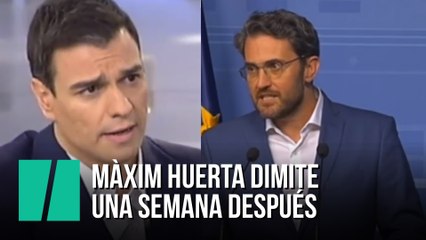 Màxim Huerta dimite una semana después de jurar el cargo