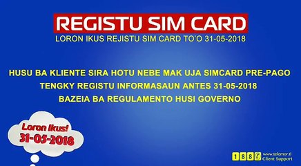 INFORMASAUN REJISTU SIM CARDHai ‍♂️‍♀️ Belun diak Telemor hotu ❤️Telemor hakarak rekuesta ba kliente Telemor hotu atu rejistu informasaun SIM Card bazeia b