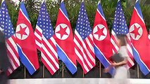 The historical handshake between North Korean Leader Kim Jong-un and US President Donald Trump begins the summit in Singapore.