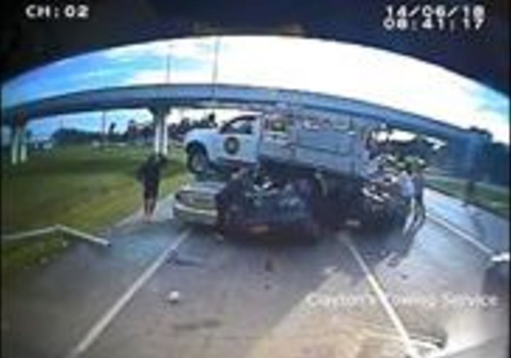 Ute Flies Through Air and Lands on 3 Vehicles in Queensland Crash