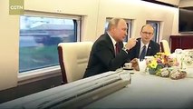 Chinese President Xi Jinping and Russian President Vladimir Putin took the CRH to Tianjin on Friday.