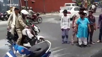 Uproar after construction crew built road over sleeping dog in northern India
