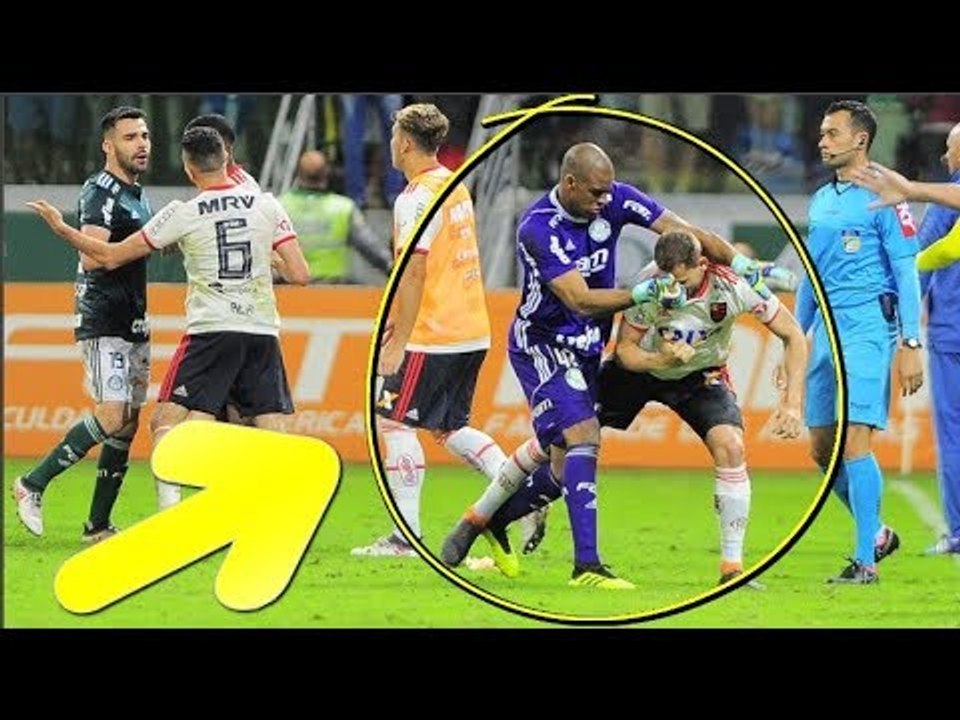 VEJA OS DETALHES DA BRIGA, CONFUSÃO E EXPULSÕES DO CLÁSSICO PALMEIRAS 1 x 1 FLAMENGO 13/06/2018