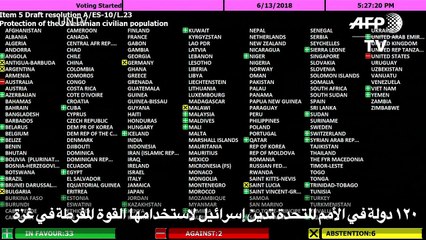 120 دولة في الأمم المتحدة تدين إسرائيل لاستخدامها القوة المفرطة في غزة