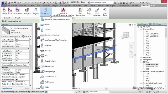 0901. _Tự động bố trí thép cột và dầm trong Revit mp4