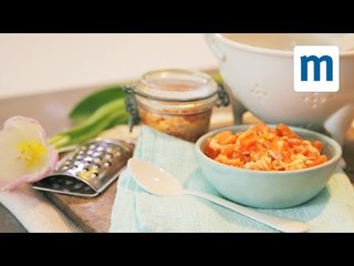 Salmon with carrots & tomato purée | Weaning with Annabel Karmel