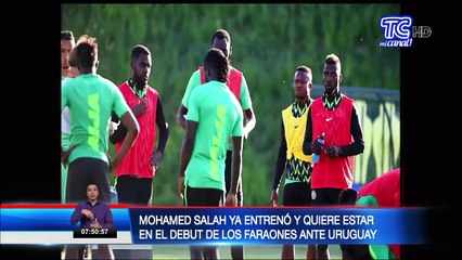 Mohamed Salah ya entrenó y quiere estar en el debut de los faraones ante Uruguay