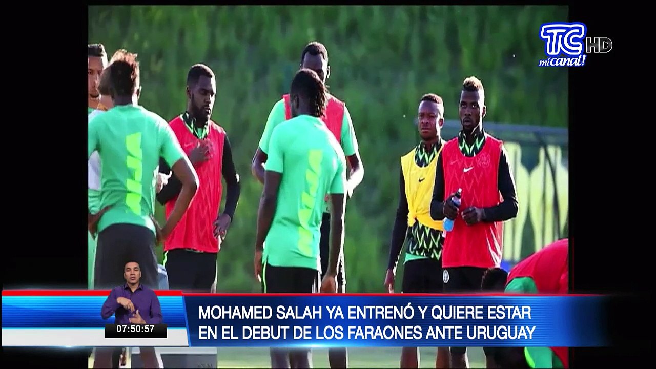 Mohamed Salah ya entrenó y quiere estar en el debut de los faraones ante Uruguay