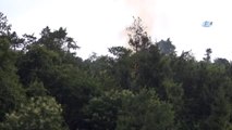 Rize'de Yıldırım Düşmesi Sonucu Ormanda Yangın Çıktı