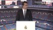 Julen Lopetegui, se emociona durante su presentación como nuevo entrenador del Real Madrid