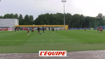 Les Belges et Meunier à l'entraînement - Foot - CM 2018 - BEL