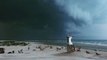 North Carolina Beachgoers Scatter as Dark Thunderstorm Rolls In