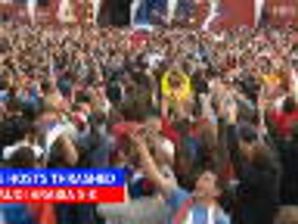 Fans celebrate impressive 5-0 win for Russia as tournament begins