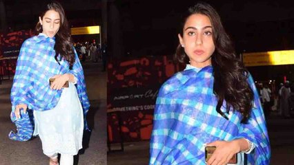 下载视频: Simmba: Sara Ali Khan looks BEAUTIFUL in TRADITIONAL attire at Mumbai Airport। FilmiBeat