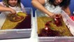 1 GALLON OF RED APPLE SLIME VS 1 GALLON OF RED APPLE SLIME - MAKING GIANT CLEAR SLIMES