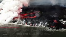 Aerial footage shows 'unabated' lava flow in Hawaii