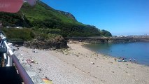 A panorama of Bouley Bay on Jersey's north coast where you can learn to scuba dive to PADI standards.