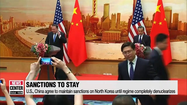U.S., China agree to maintain sanctions on North Korea until regime completely denuclearizes