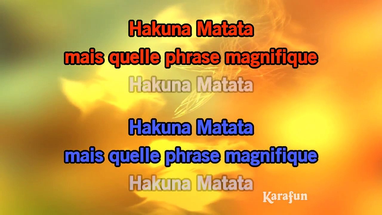 Le roi Lion - Hakuna Matata [Version Française] KARAOKE / INSTRUMENTAL