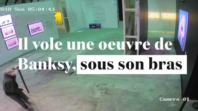 Il vole une oeuvre de Banksy... sous son bras !