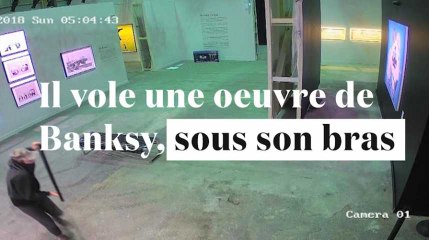Il vole une oeuvre de Banksy... sous son bras !